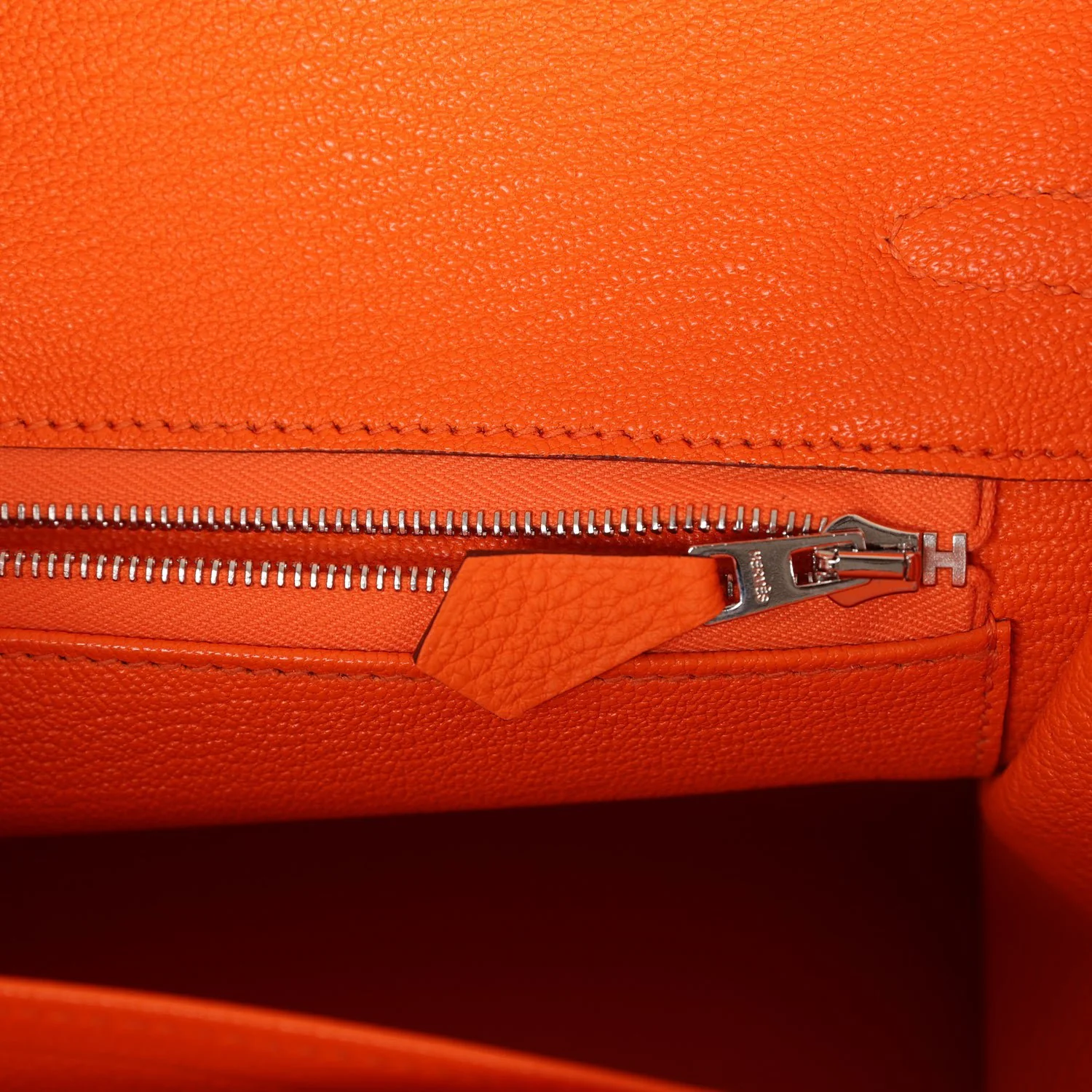 Her Birkin 25 Orange Minium Togo Palladium Hardware