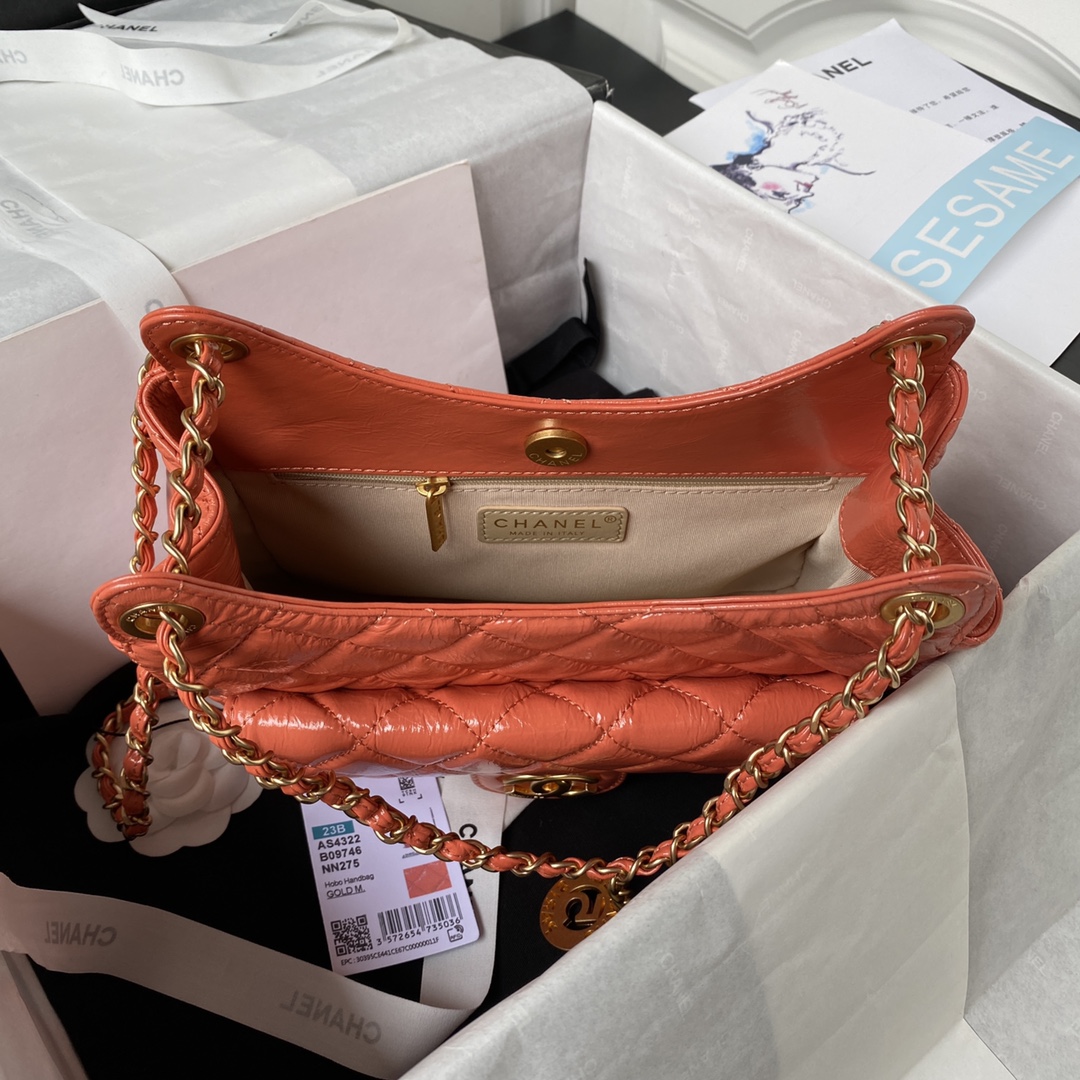 CHANEL Hobo Handbag Khaki-AS4322