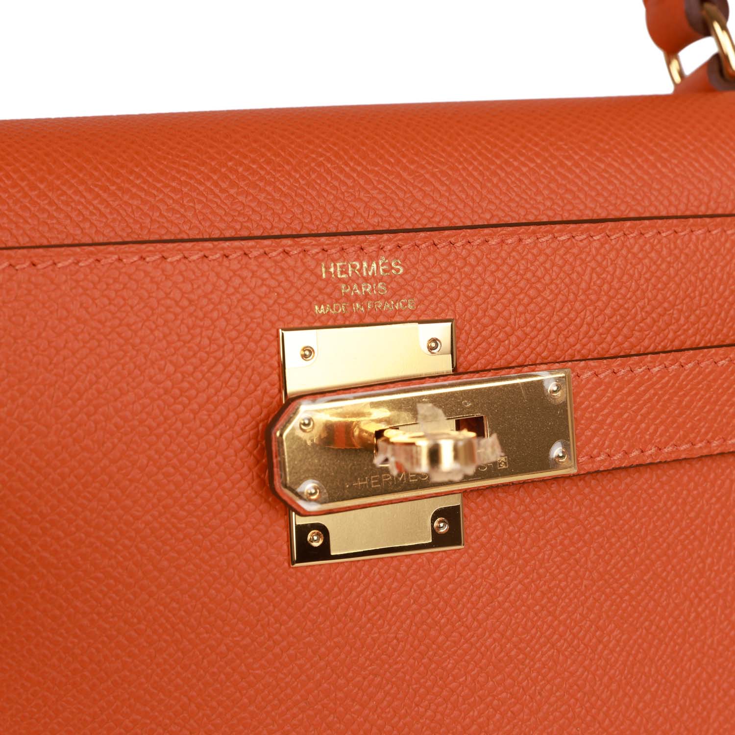 Her Kelly Sellier 28 Orange Epsom Gold Hardware