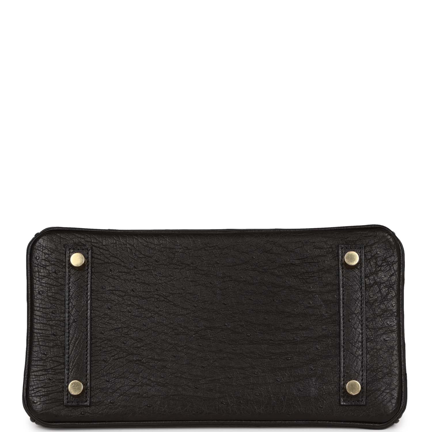 Her Birkin 25 Black Ostrich Gold Hardware