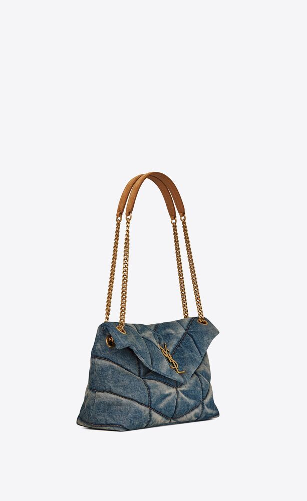 PUFFER SMALL IN SUEDE AND DENIM