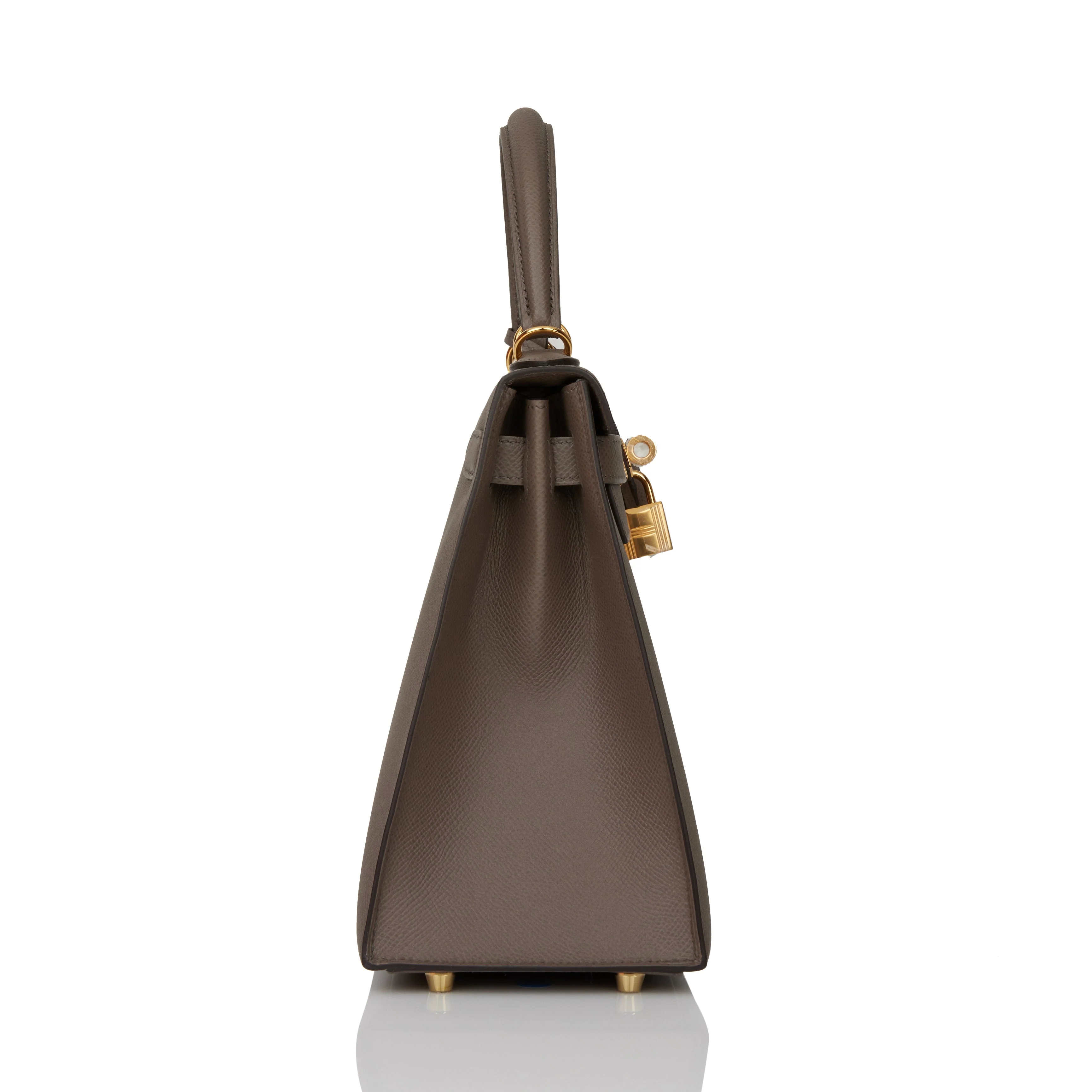 Her Kelly Sellier 28 Etain Epsom Gold Hardware