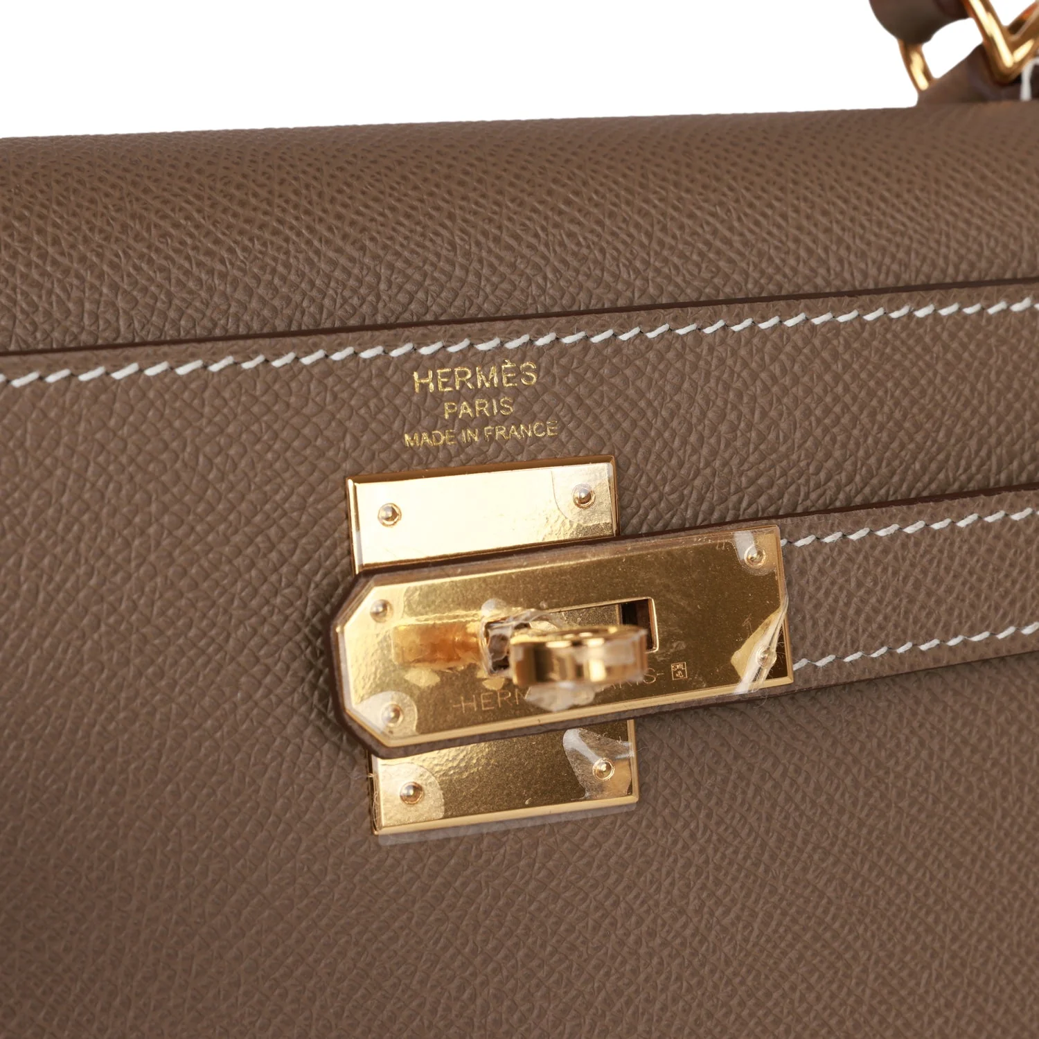 Her Kelly Sellier 28 Etoupe Epsom Gold Hardware