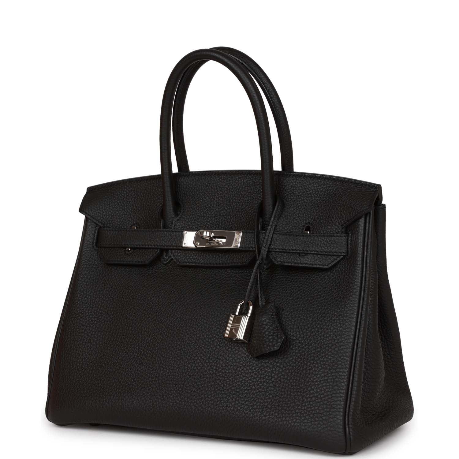Pre-owned Her Birkin 30 Black Togo Palladium Hardware