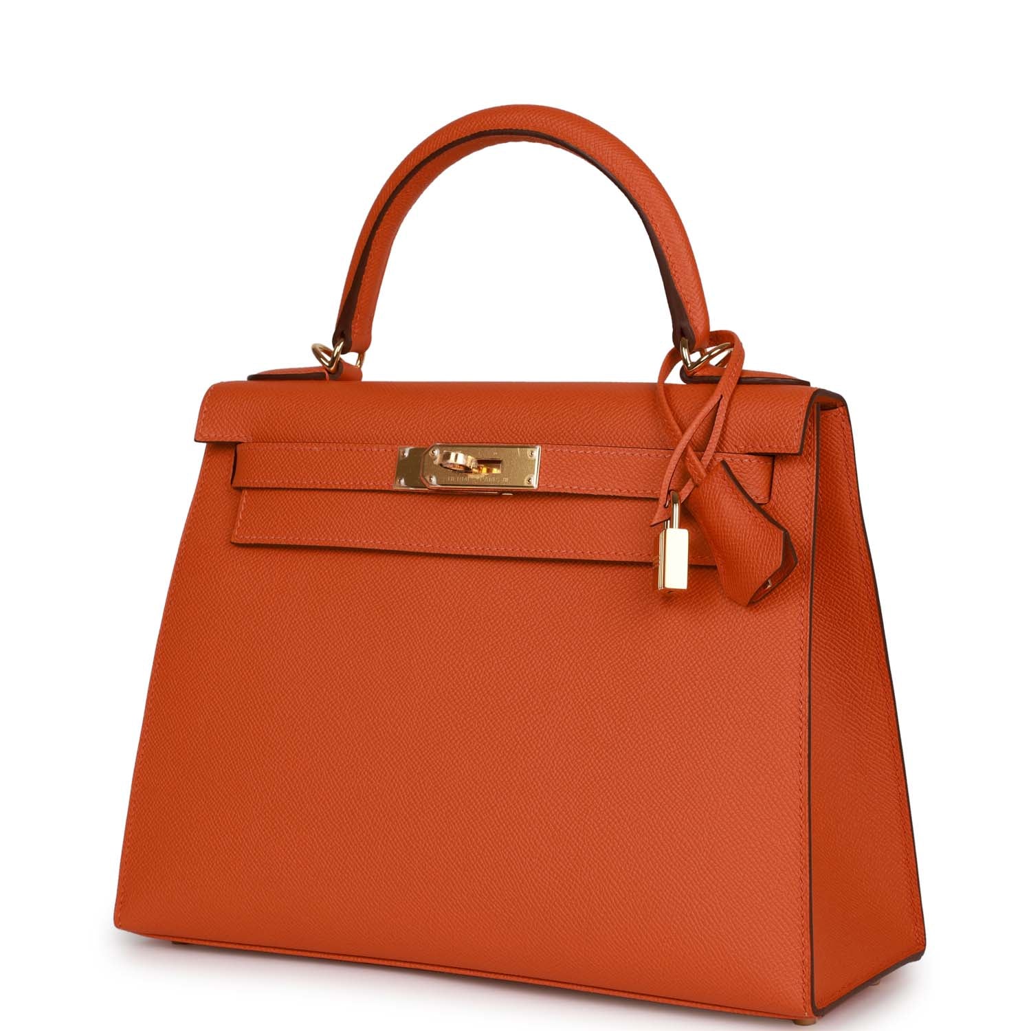 Her Kelly Sellier 28 Orange Epsom Gold Hardware
