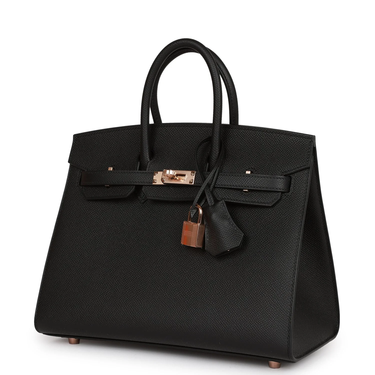 Her Birkin Sellier 25 Black Epsom Rose Gold Hardware