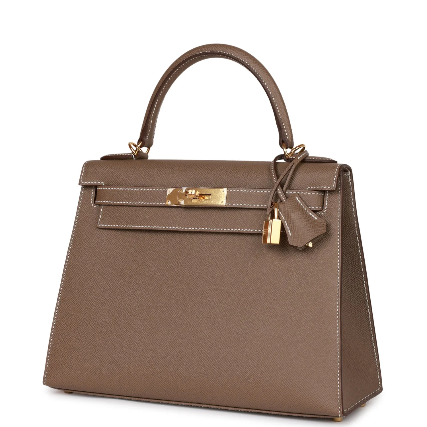 Her Kelly Sellier 28 Etoupe Epsom Gold Hardware