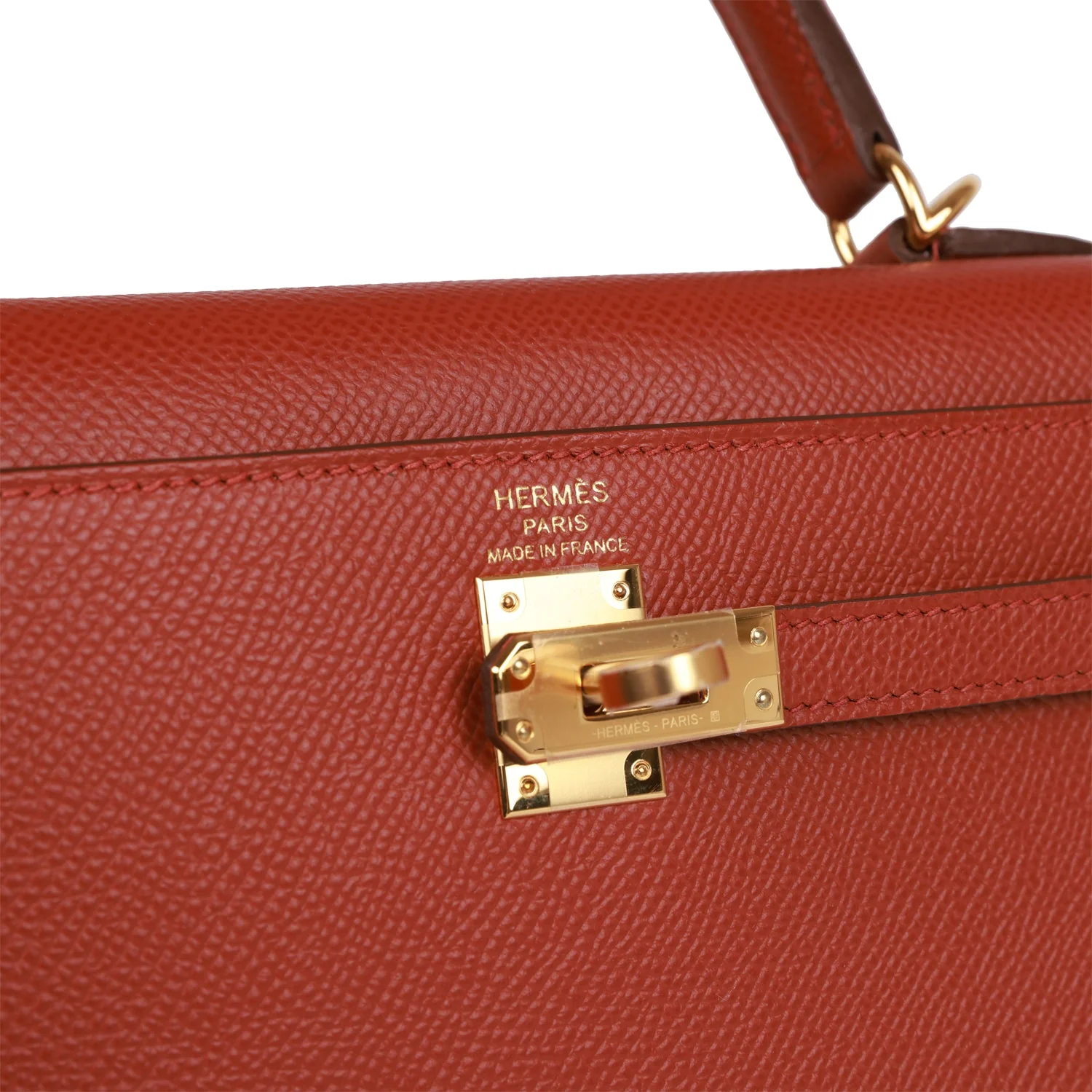 Her Kelly Sellier 25 Rouge Venetian Epsom Gold Hardware
