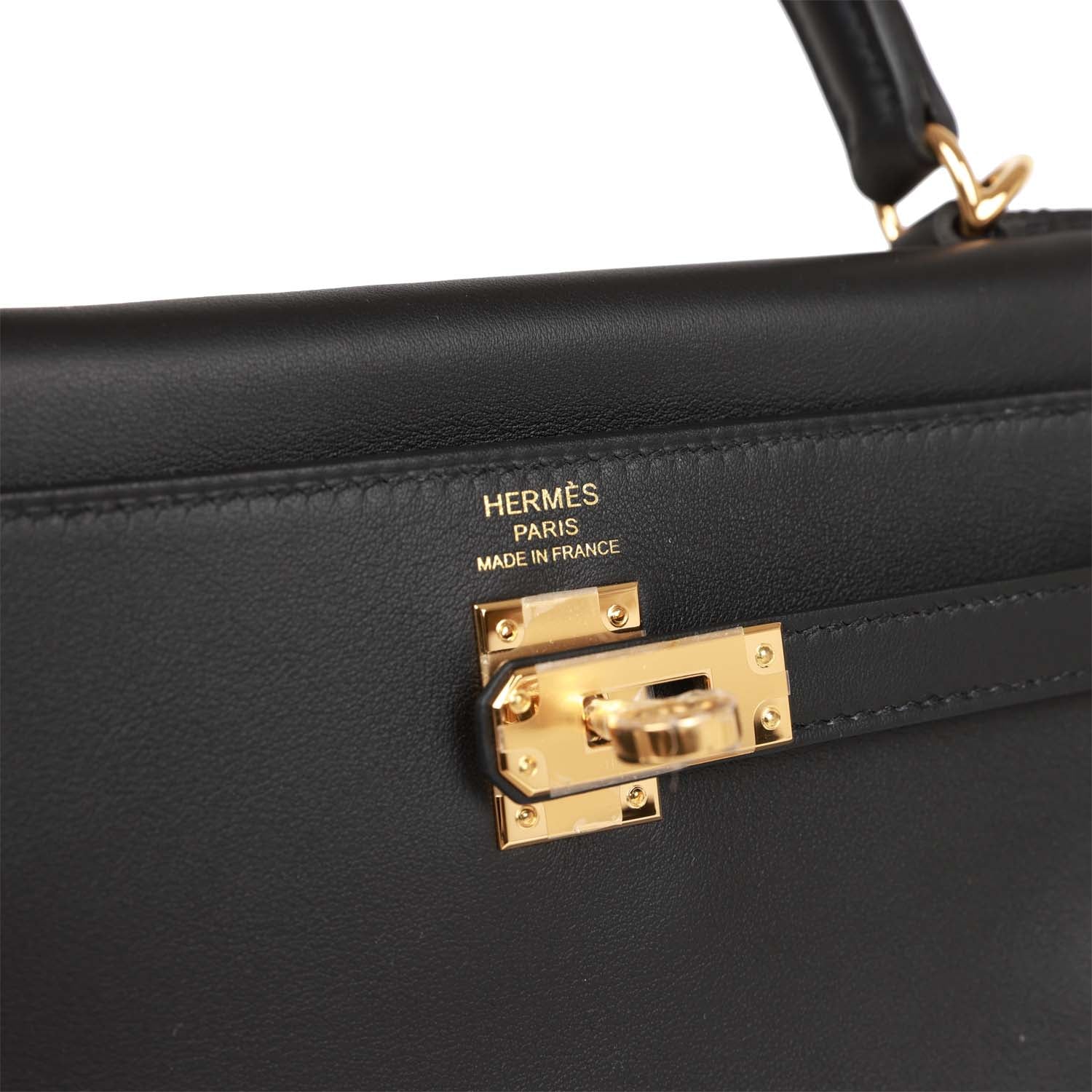 Her Kelly Retourne 25 Black Swift Gold Hardware