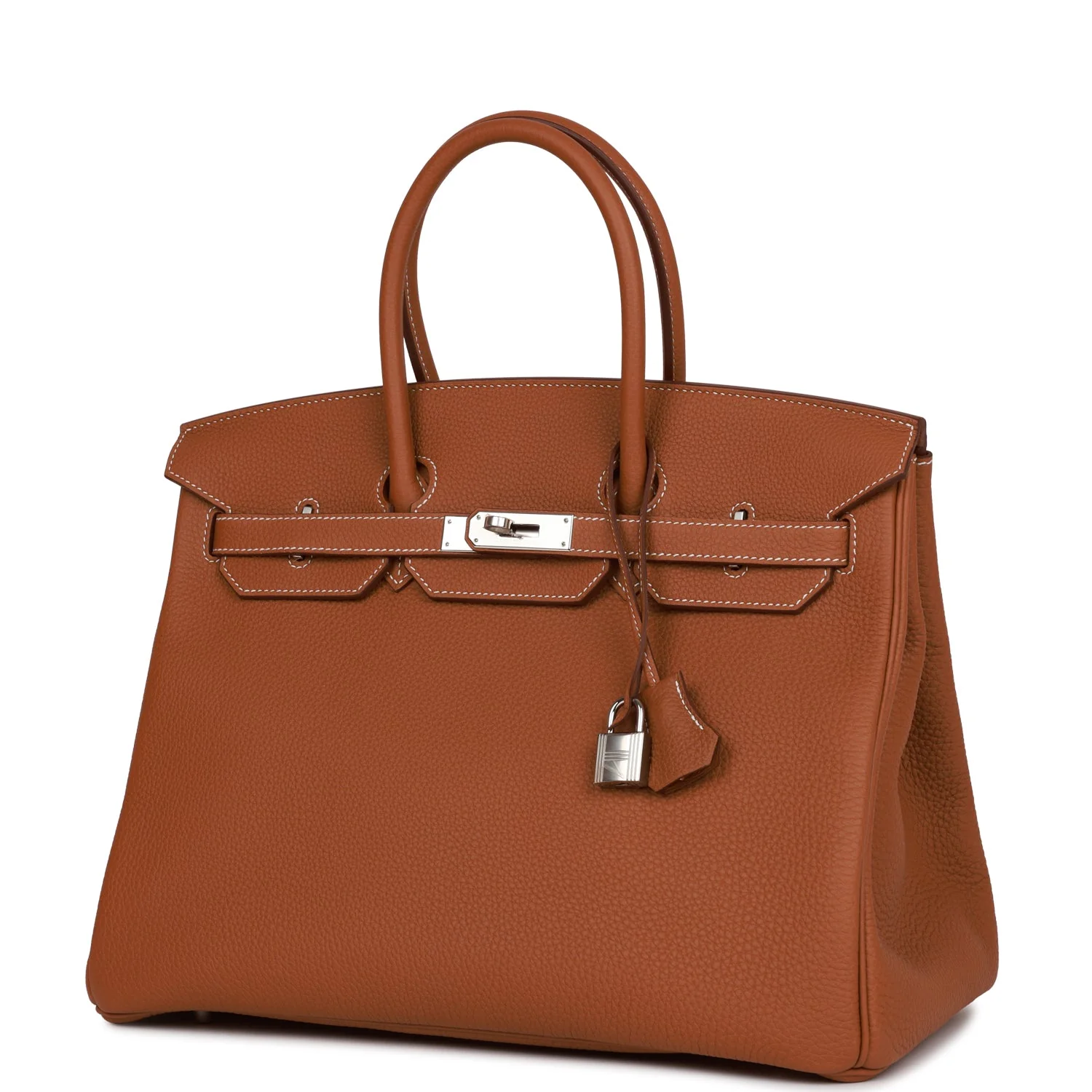 Her Birkin 35 Gold Togo Palladium Hardware