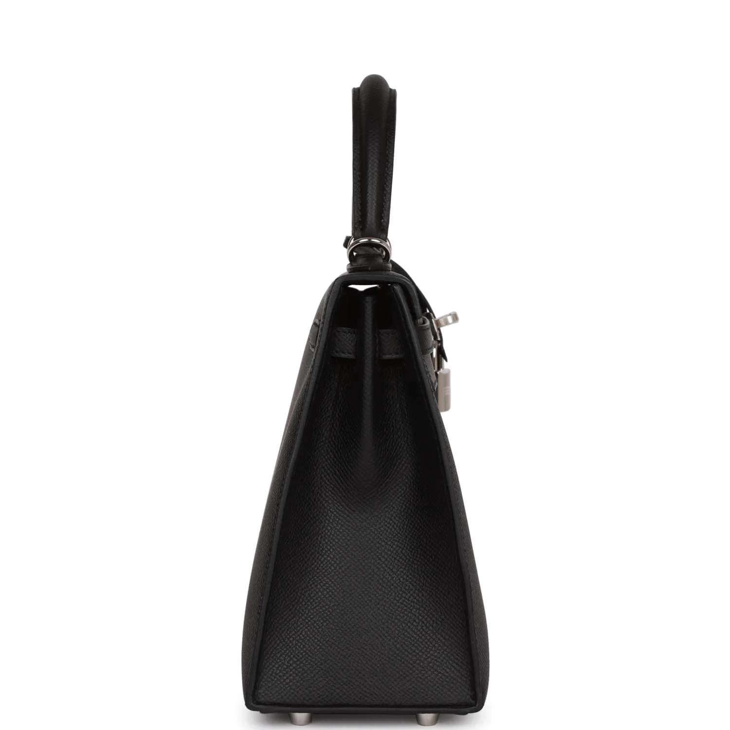 Her Kelly Sellier 25 Black Epsom Palladium Hardware
