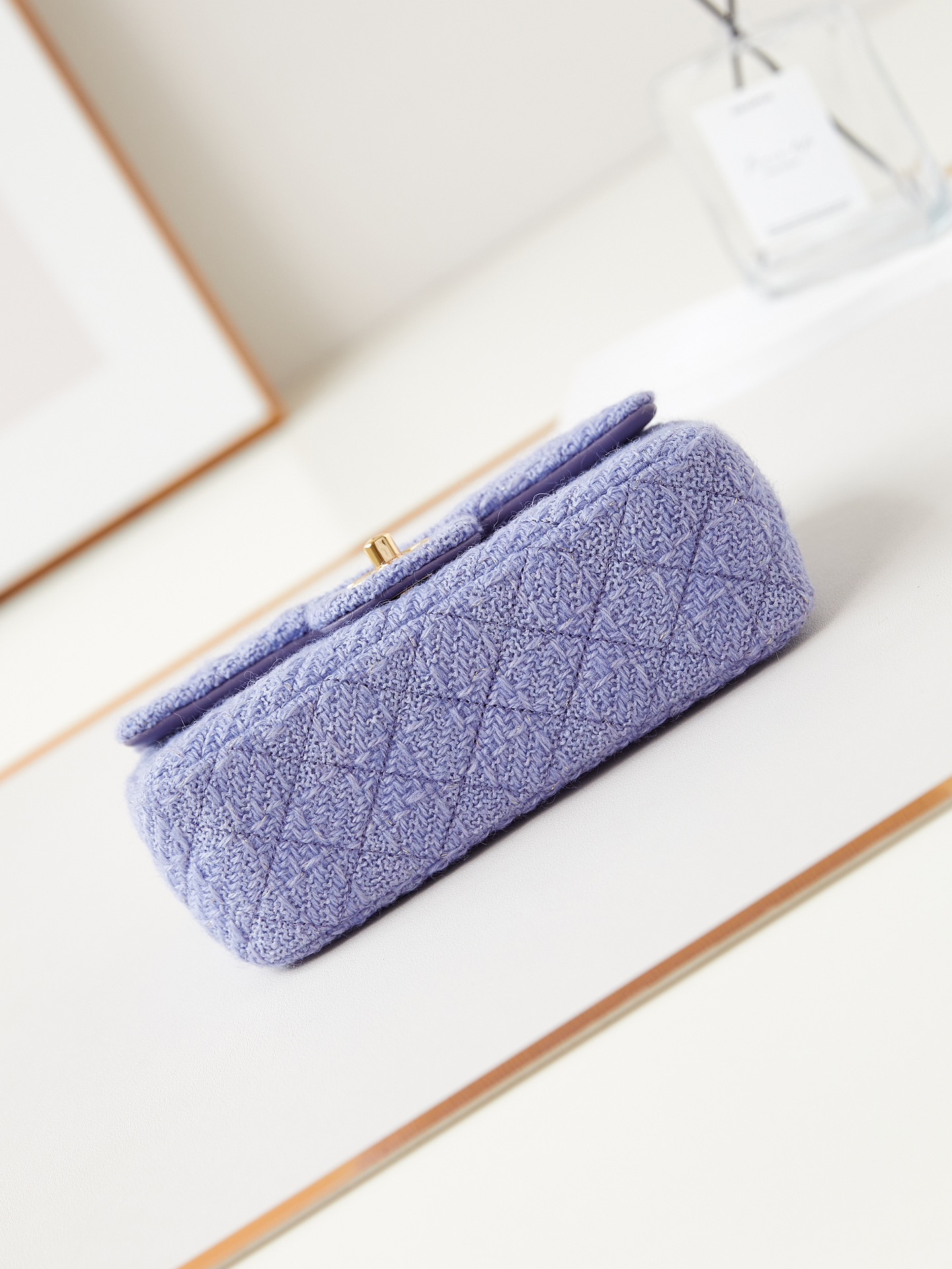 CHANEL Mini Classic Handbag & Gold-Tone Metal Purple-A69900