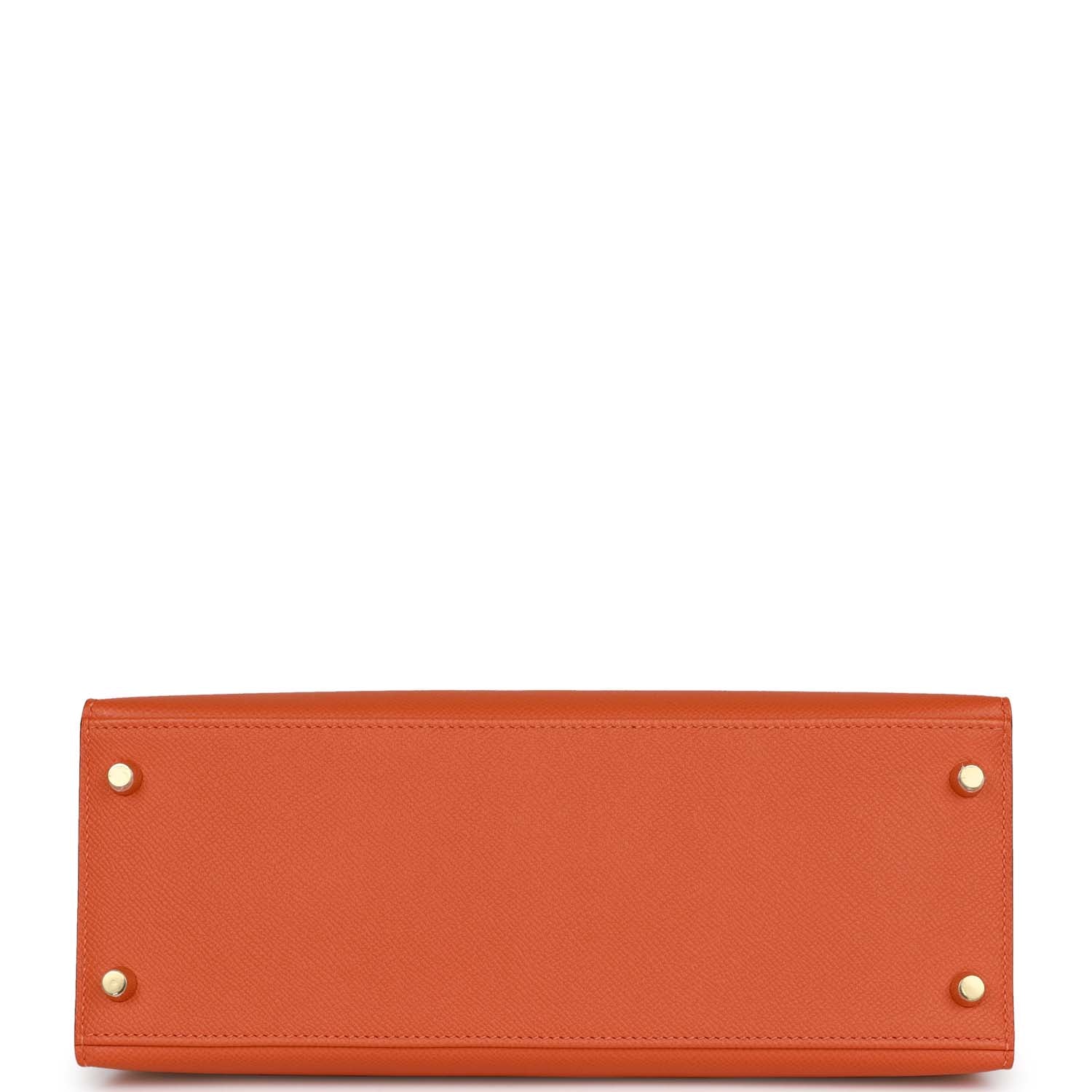 Her Kelly Sellier 28 Orange Epsom Gold Hardware