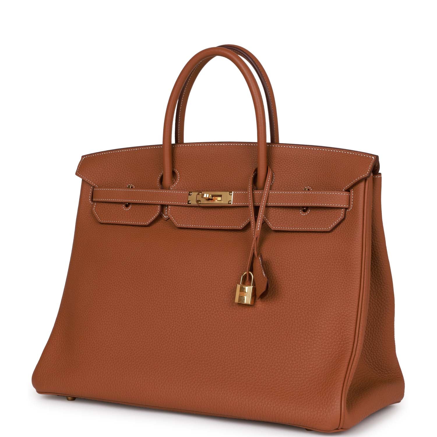 Pre-owned Her Birkin 40 Gold Togo Gold Hardware