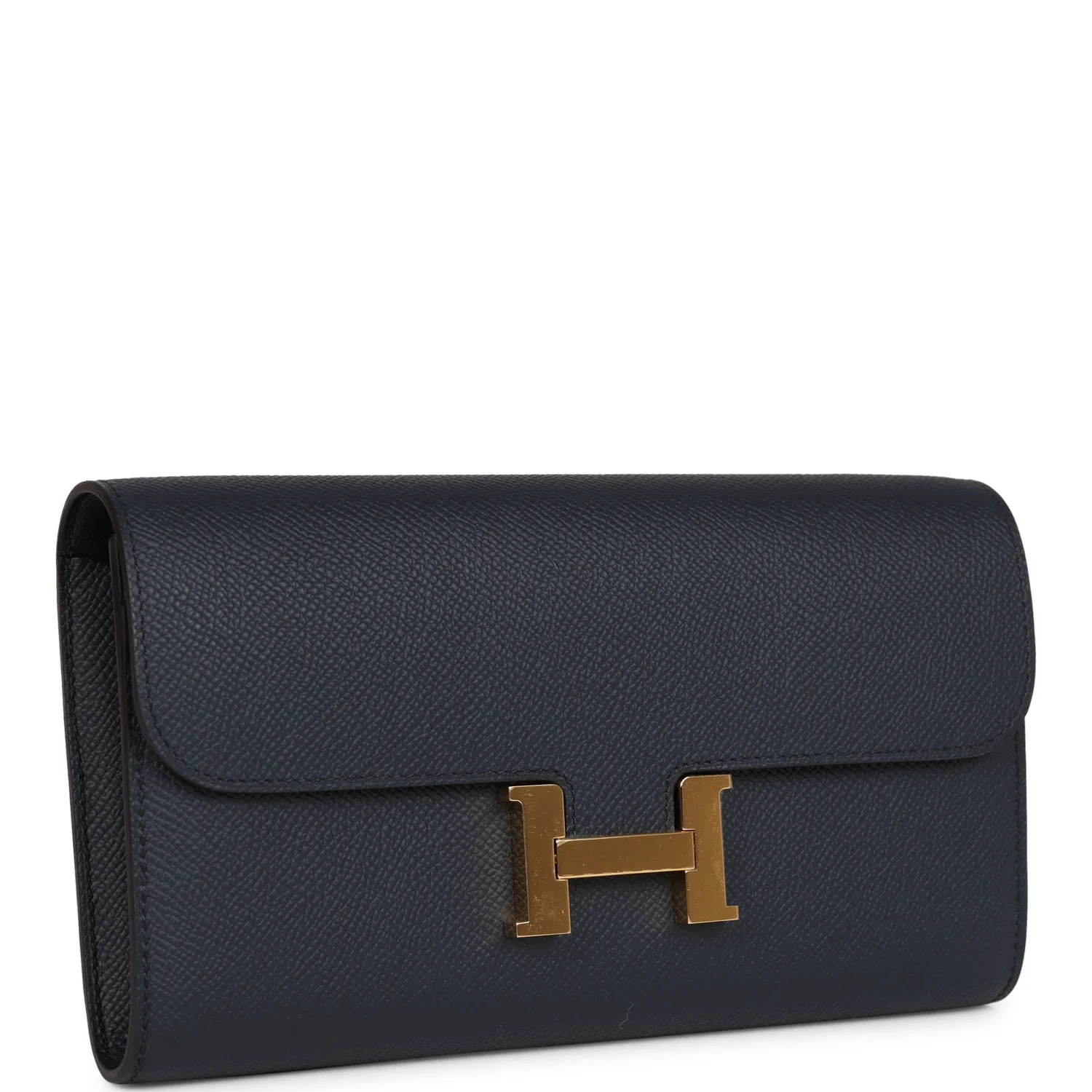 Her Constance To Go Wallet Bleu Indigo Epsom Gold Hardware
