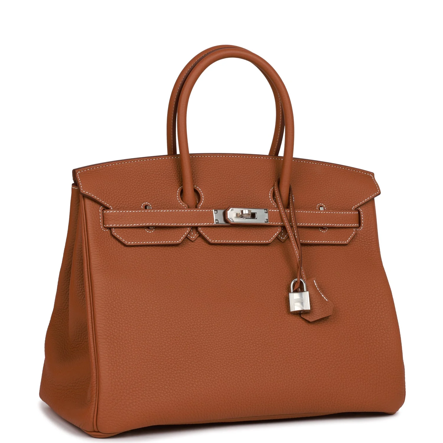 Her Birkin 35 Gold Togo Palladium Hardware