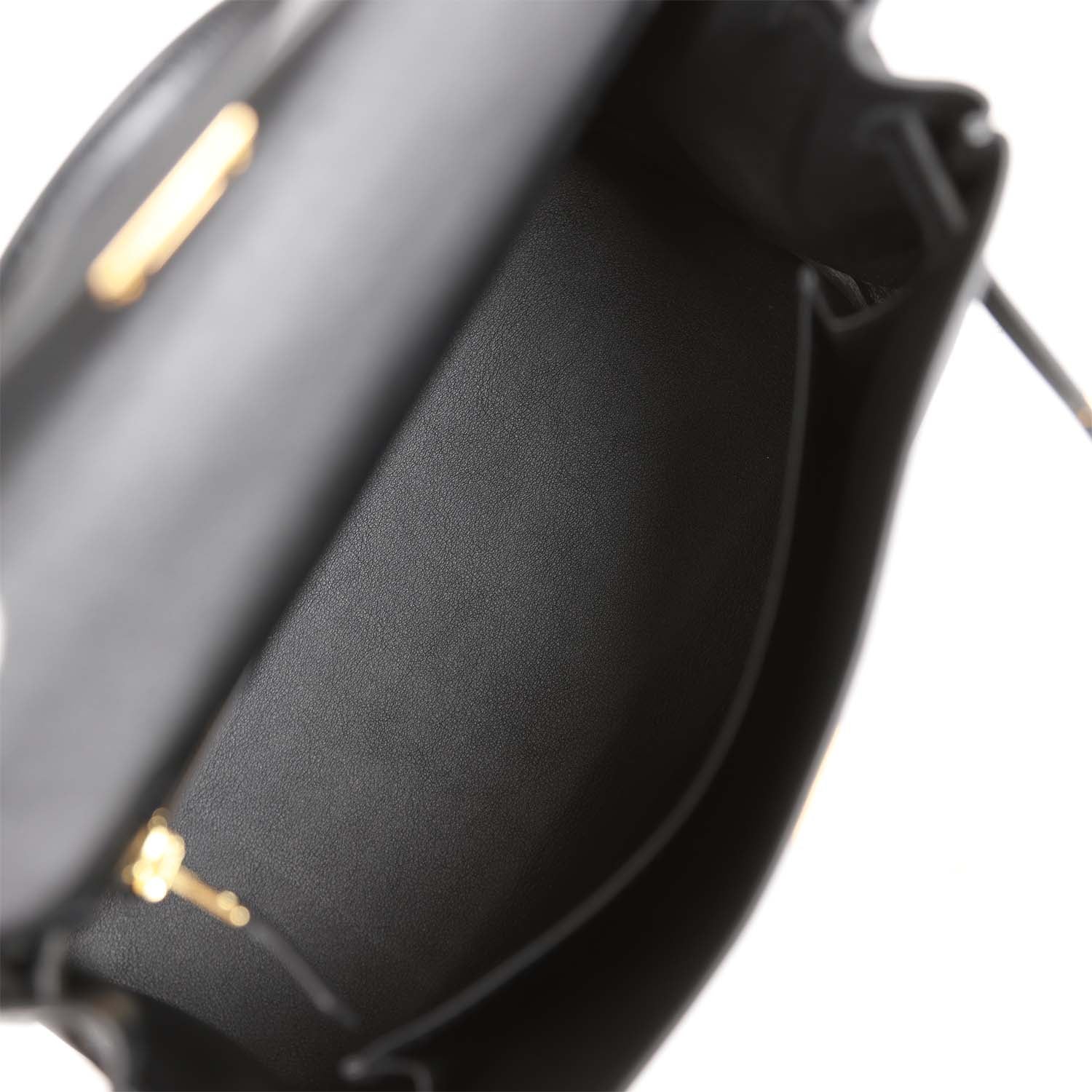 Her Kelly Retourne 25 Black Swift Gold Hardware