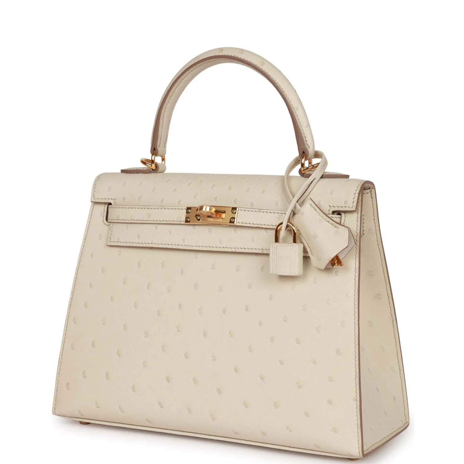 Her Kelly Sellier 25 Beton Ostrich Gold Hardware