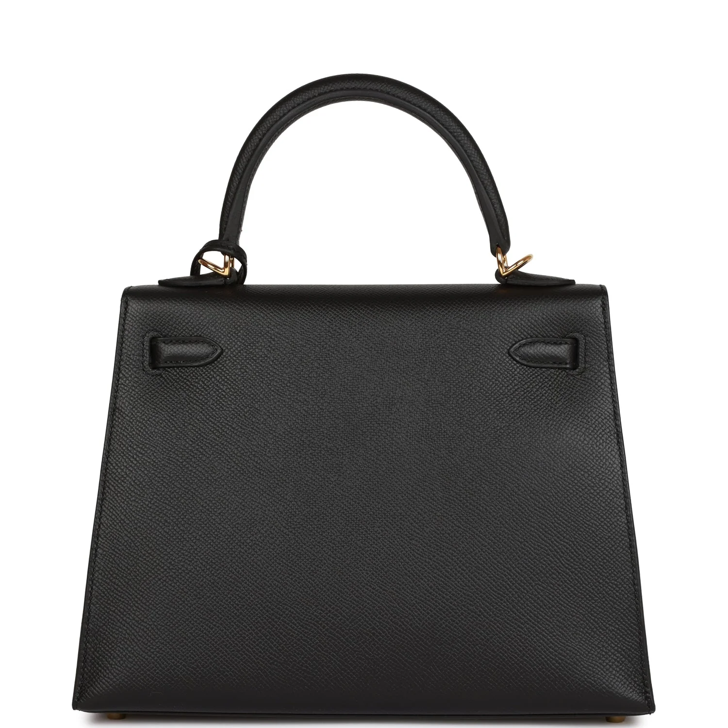 Her Kelly Sellier 25 Black Epsom Gold Hardware