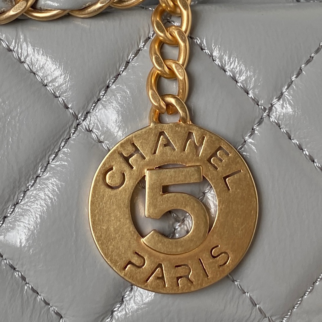 CHANEL Hobo Handbag Gray-AS4322