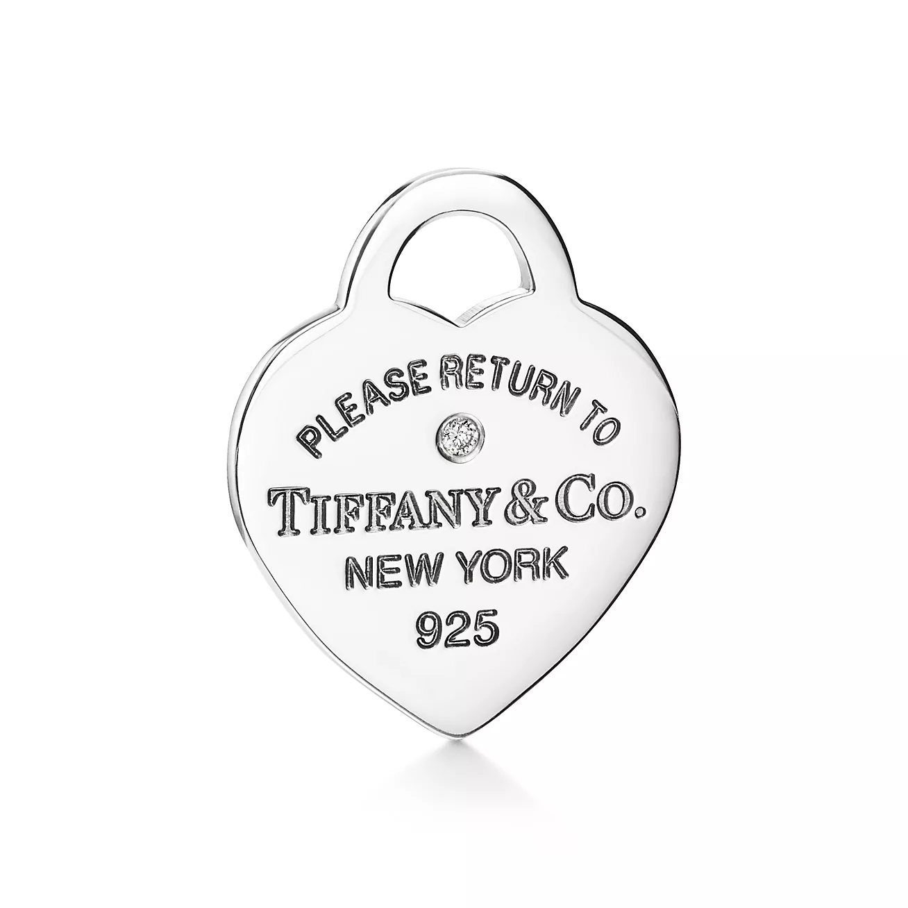 Heart Pendant in Silver, Tiffany Blue® with a Diamond, Mini