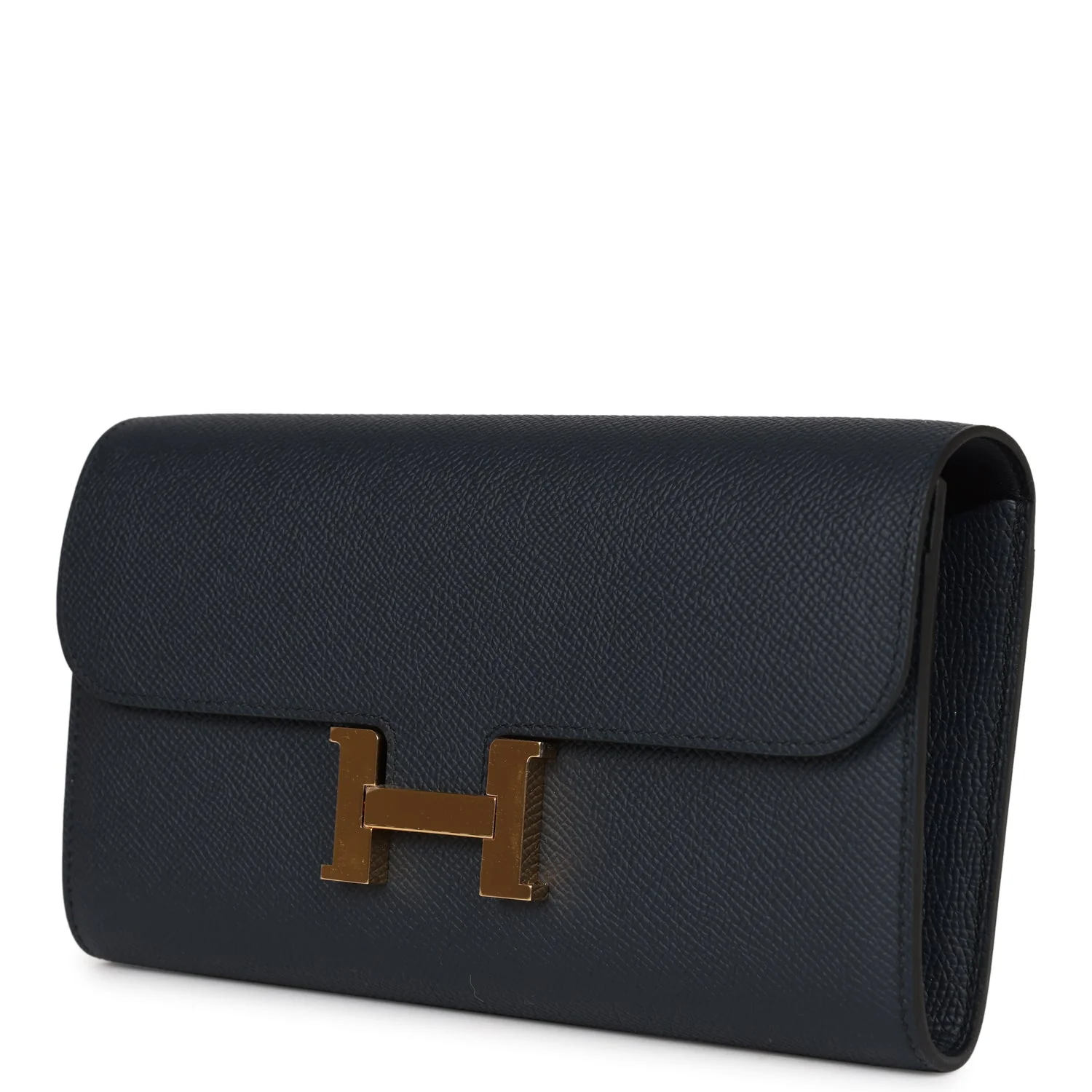 Her Constance To Go Wallet Bleu Indigo Epsom Gold Hardware