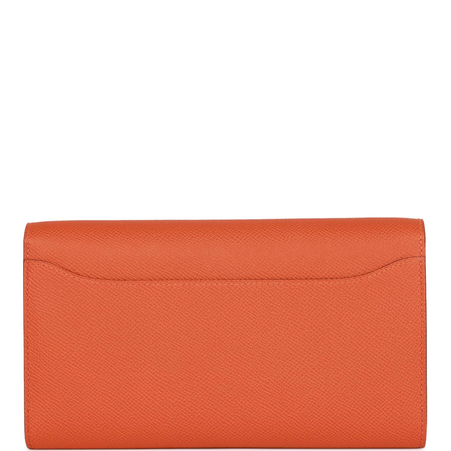 Her Constance Wallet To Go Orange Epsom Gold Hardware