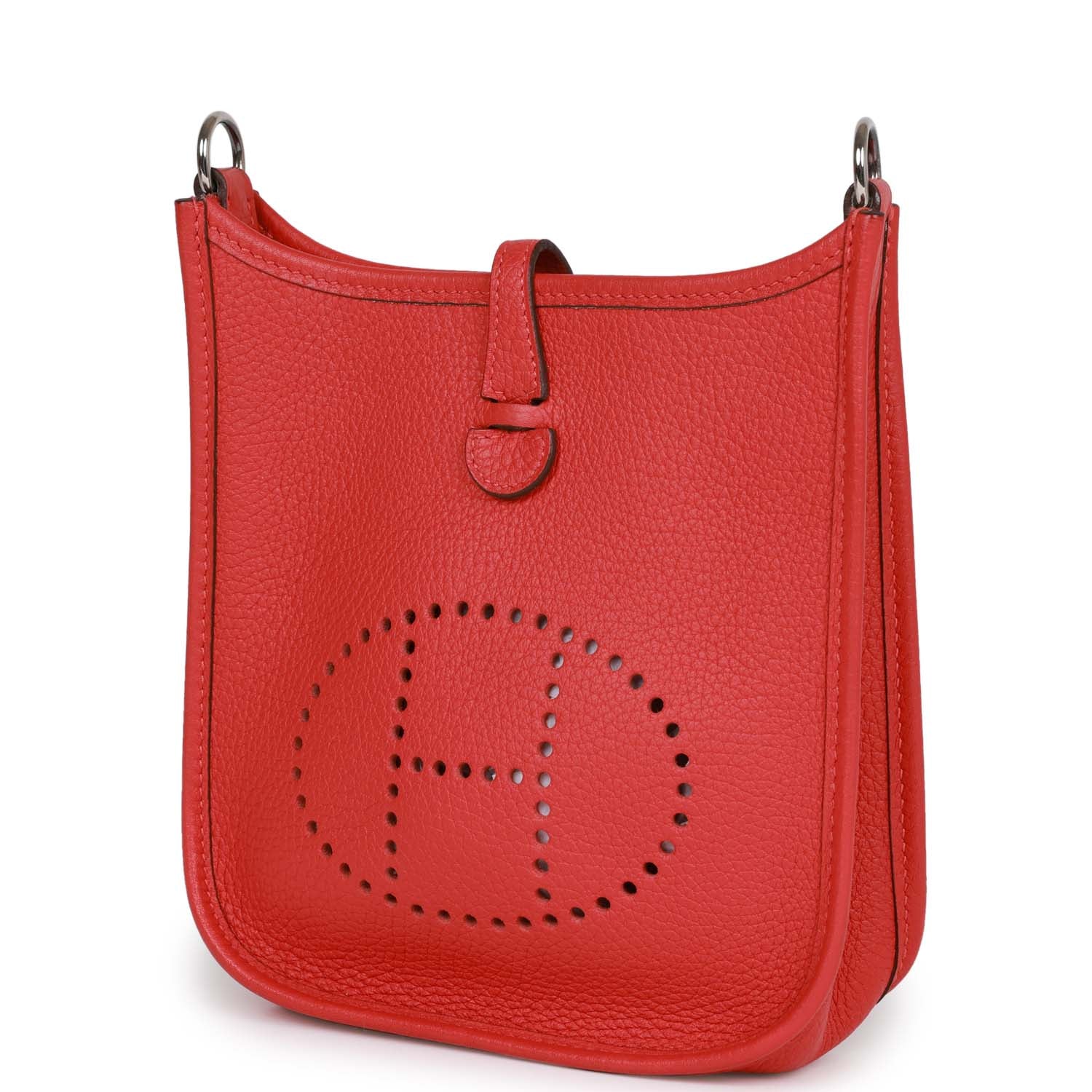 Pre-owned Her Evelyne TPM Rouge Tomate Clemence Palladium Hardware