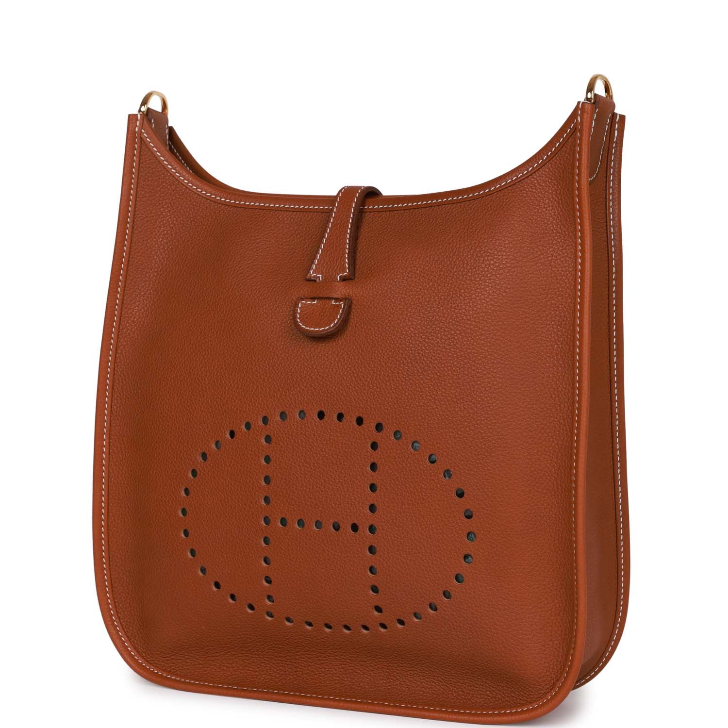 Her Evelyne III PM Fauve Barenia Faubourg Gold Hardware