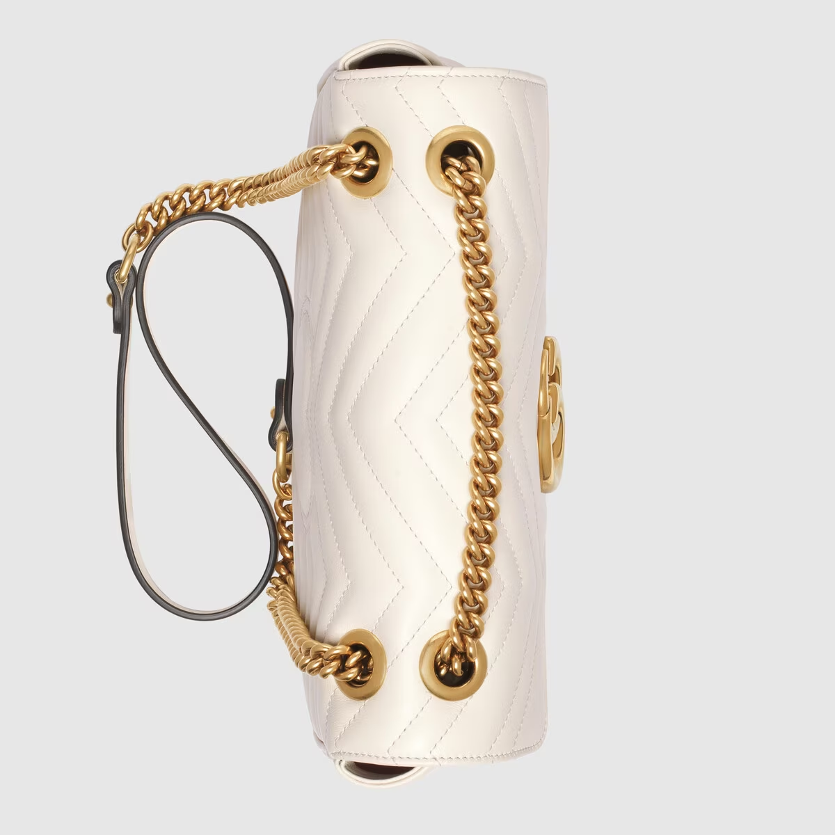 GG Marmont Small White Matelass Shoulder Bag