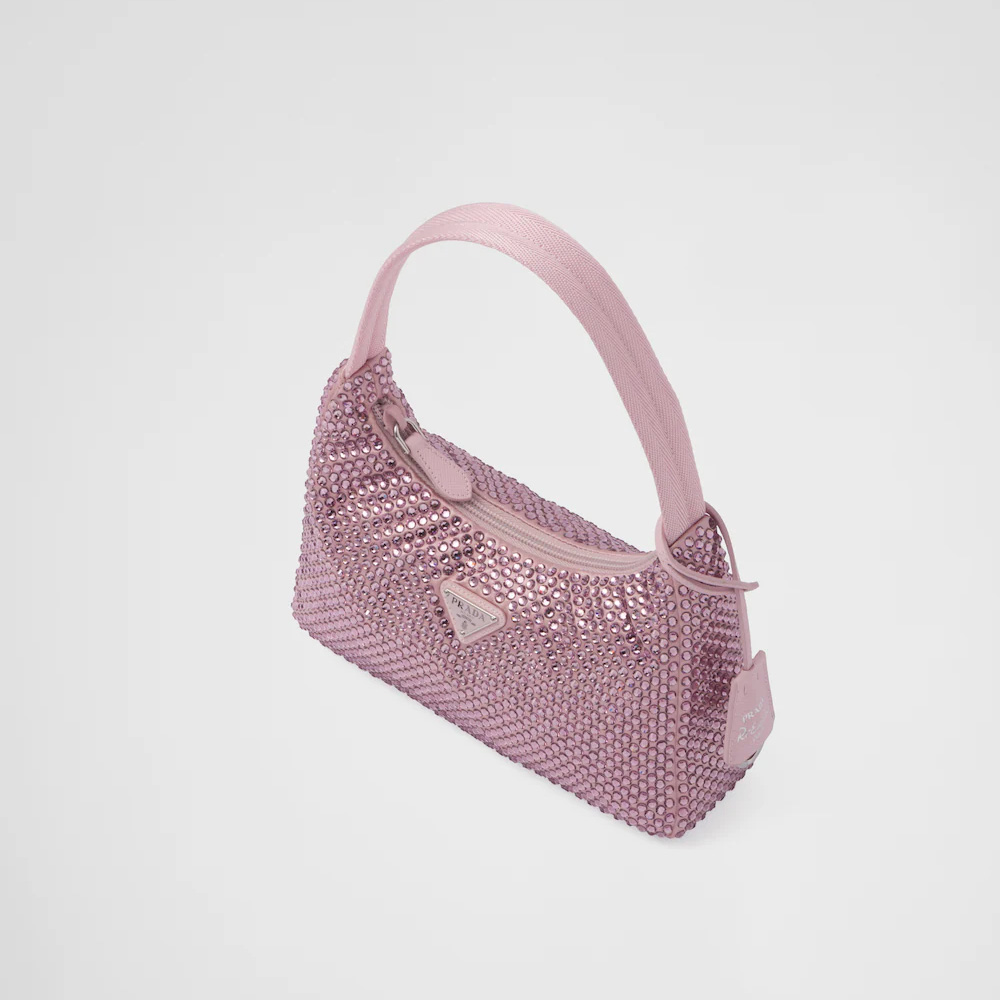 Satin mini-bag with crystals