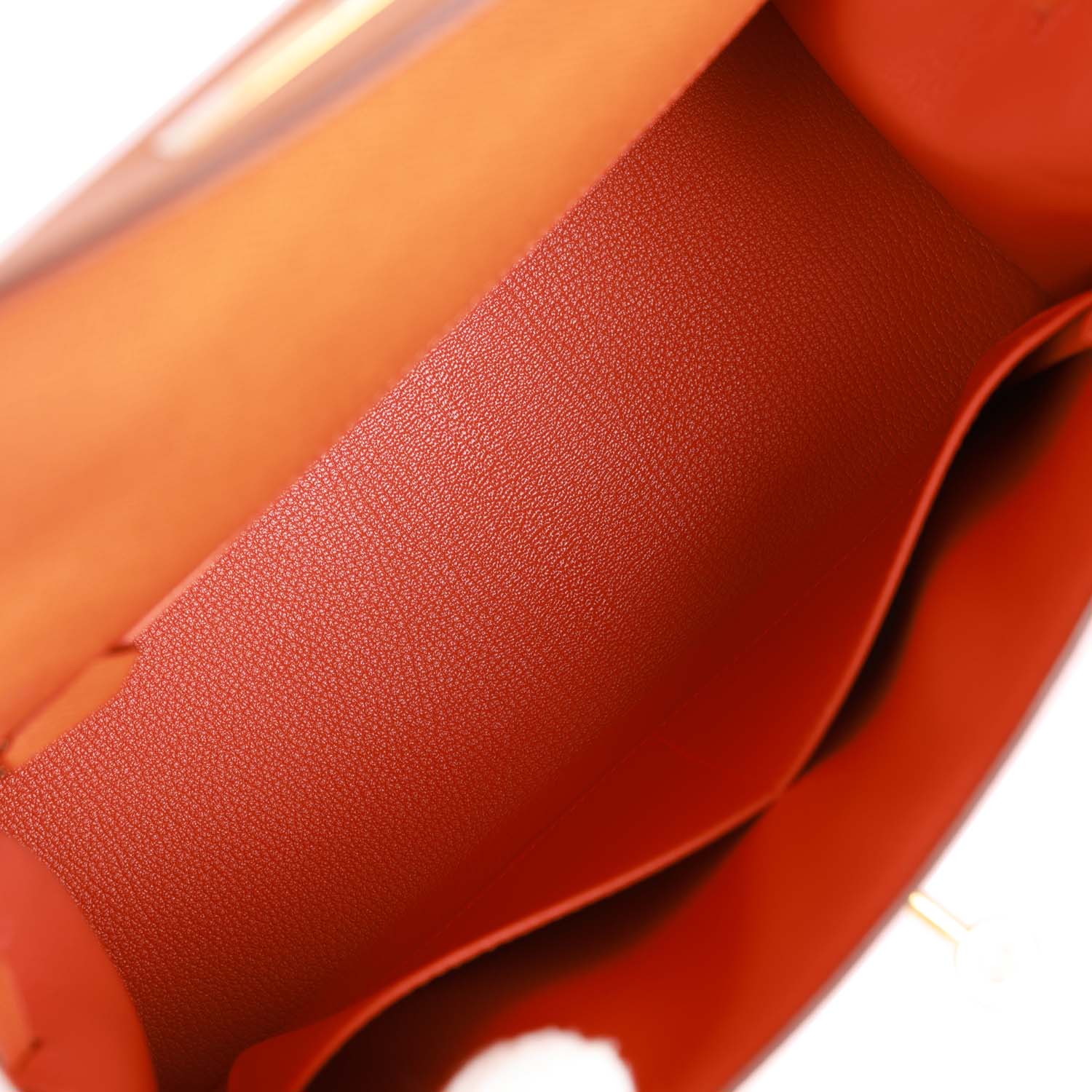 Her Kelly Sellier 28 Orange Epsom Gold Hardware