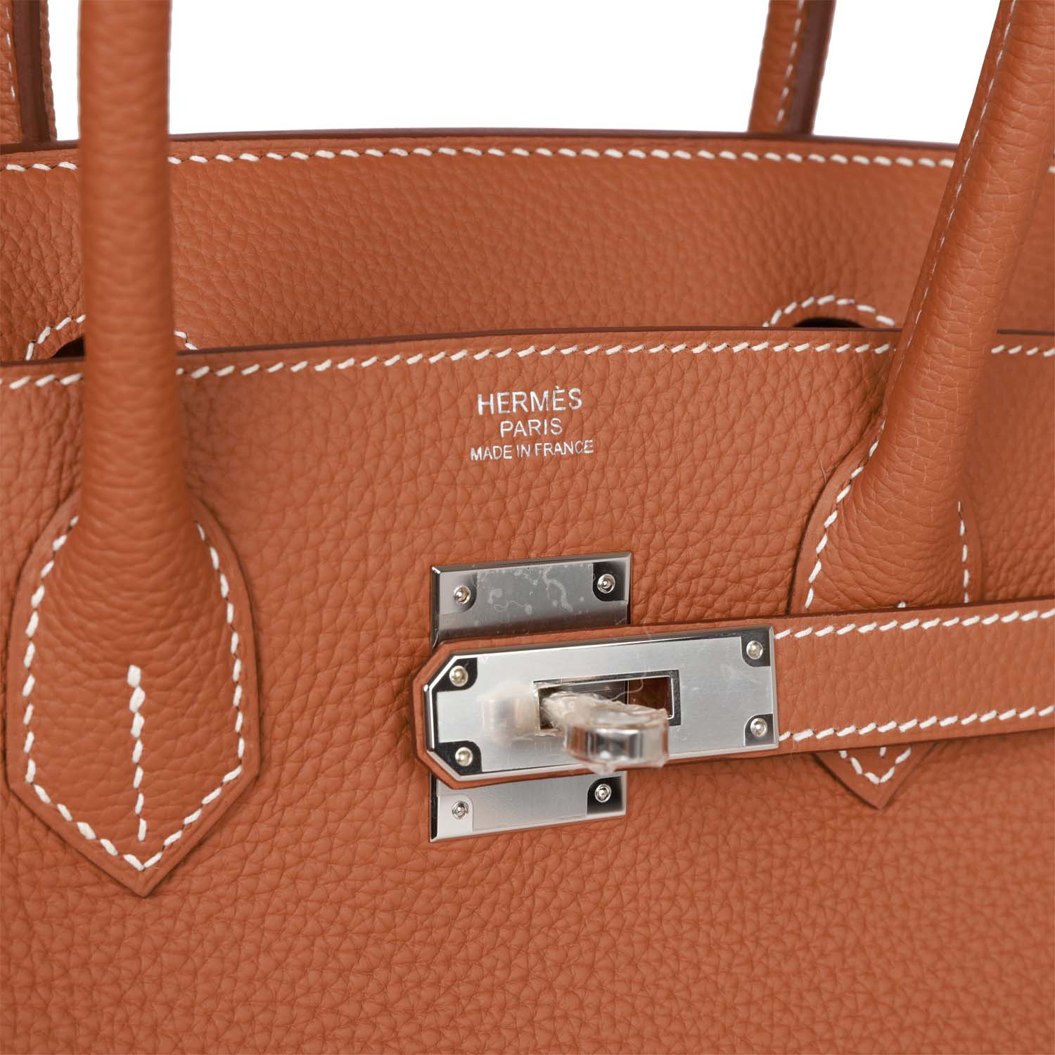Her Birkin 30 Gold Togo Palladium Hardware