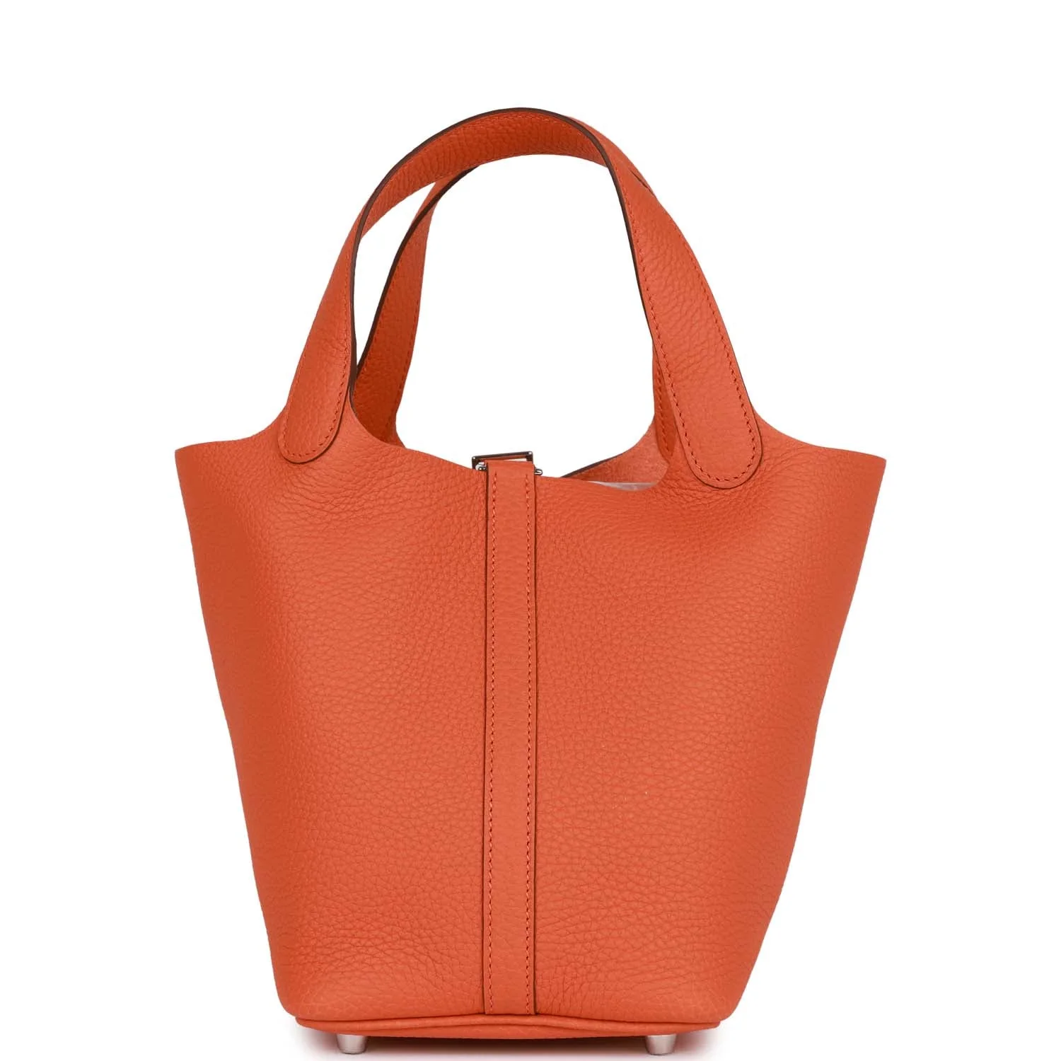Her Picotin Lock 18 Orange Clemence Palladium Hardware