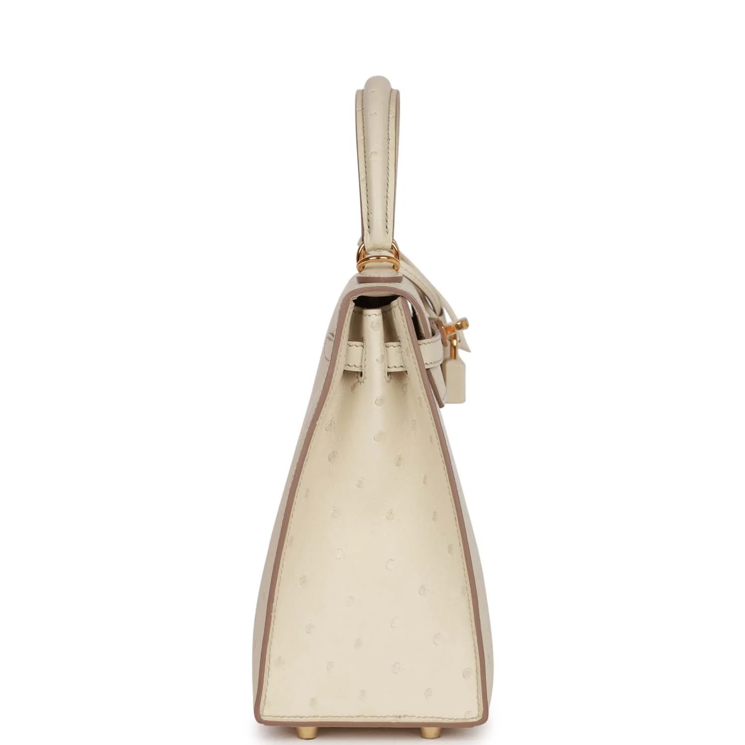 Her Kelly Sellier 25 Beton Ostrich Gold Hardware