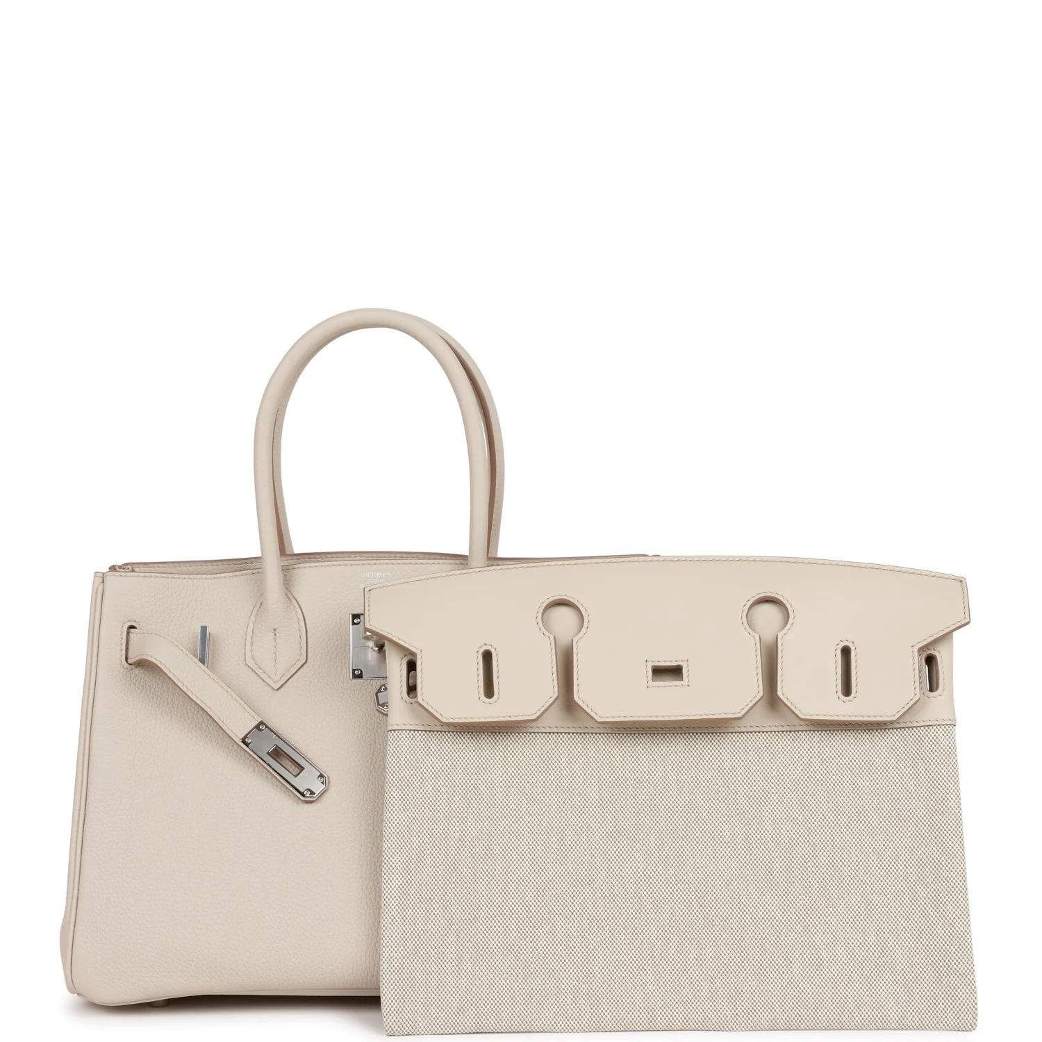 Her 3 En 1 Birkin 30 Beton Togo and Swift Palladium Hardware