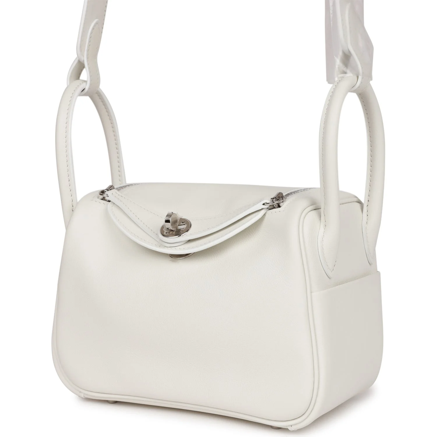 Her Mini Lindy White Swift Palladium Hardware