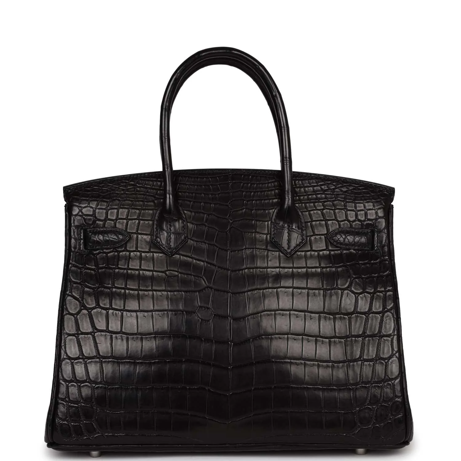 Pre owned Her Birkin 30cm Black Matte Niloticus Crocodile Palladium Hardware