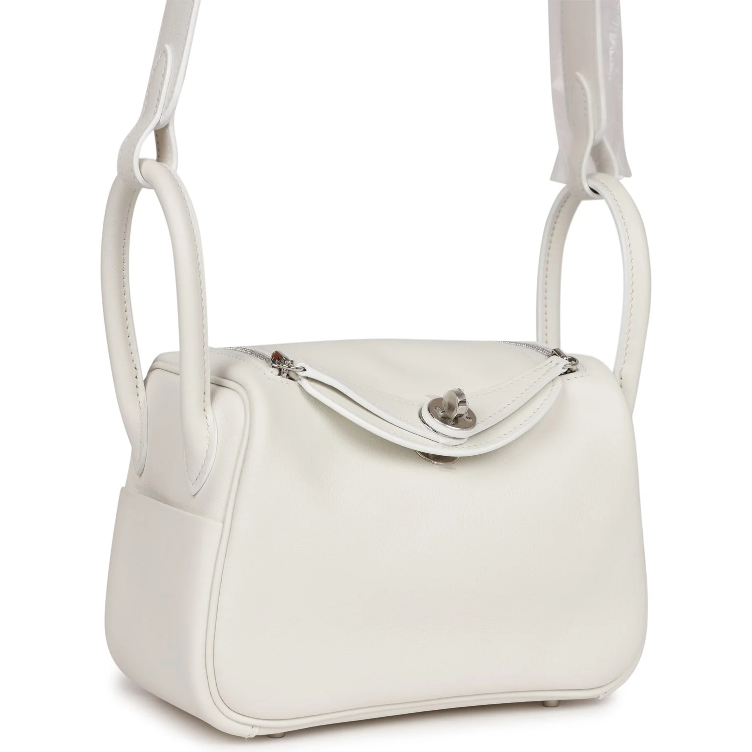 Her Mini Lindy White Swift Palladium Hardware