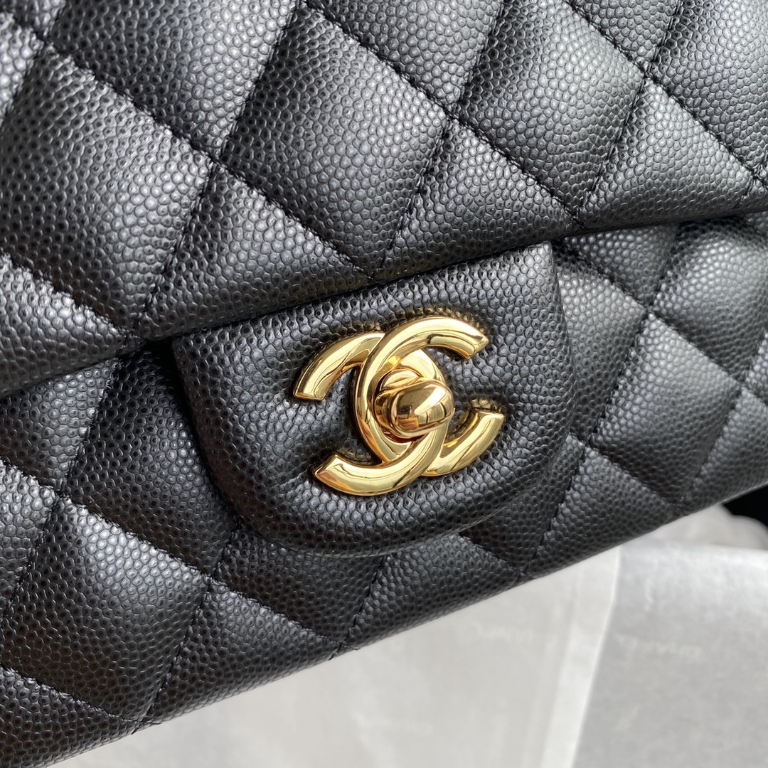CHANEL CLASSIC 11.12 HANDBAG Lambskin & Brown Metal Black-A01112