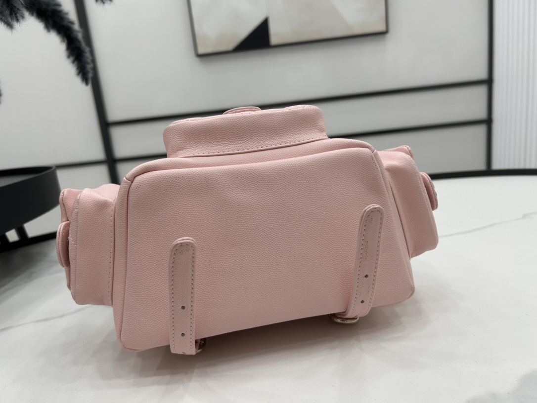 CHANEL Grained Shiny Calfskin & Gold-Tone Metal Pink - AS4398