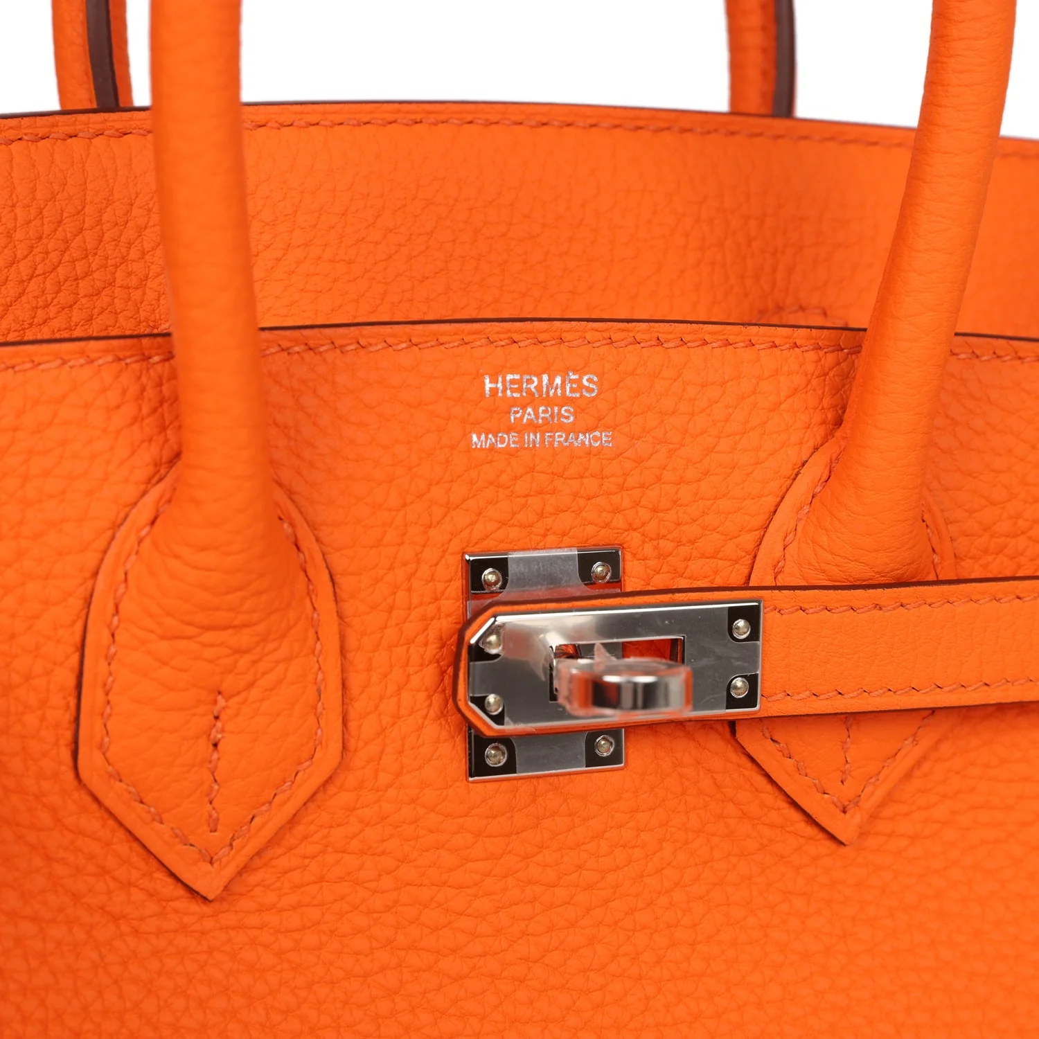 Her Birkin 25 Orange Minium Togo Palladium Hardware