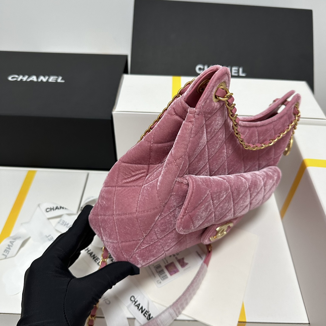 CHANEL Hobo Handbag Red Bean-AS4322