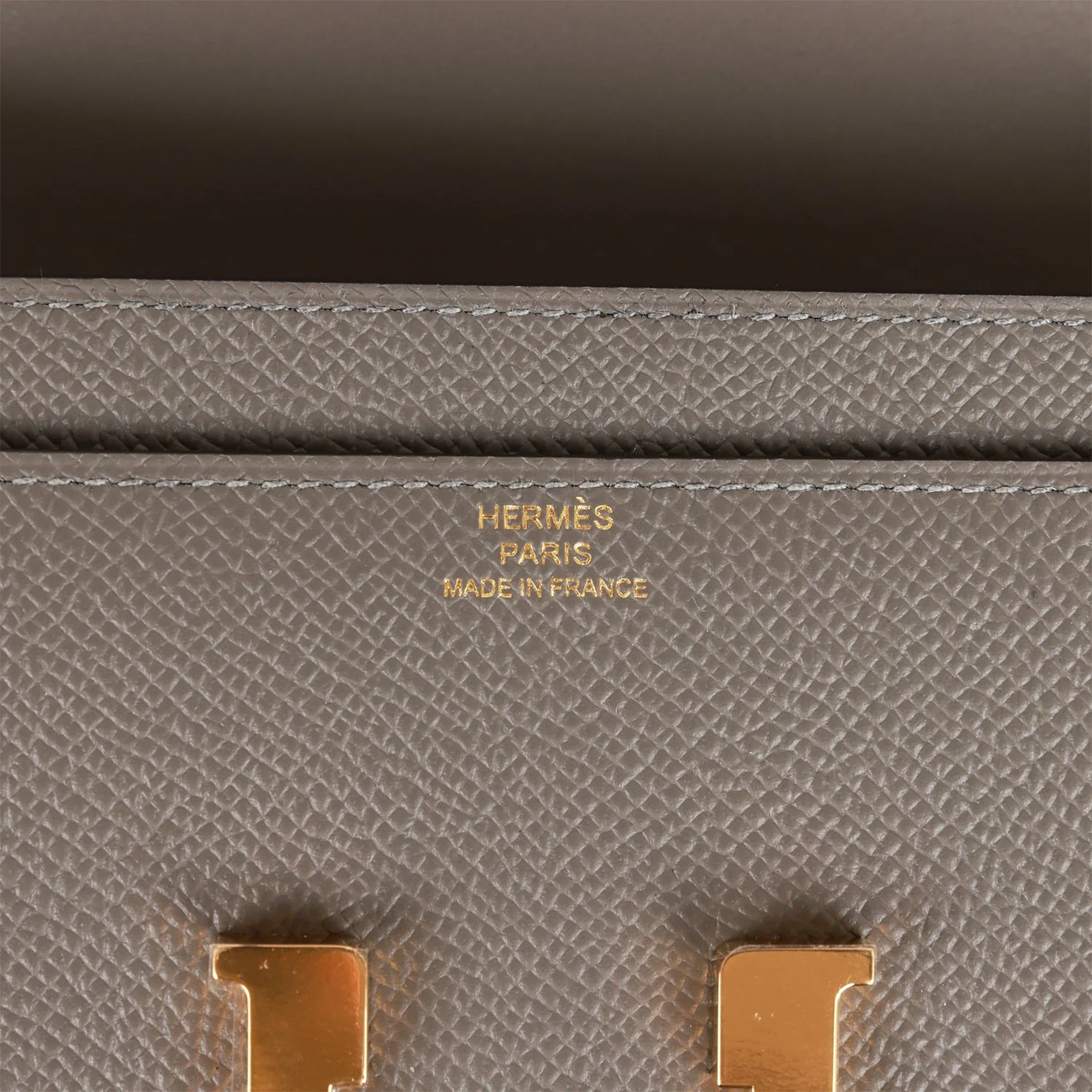 Her Constance Wallet To Go Gris Meyer Epsom Gold Hardware