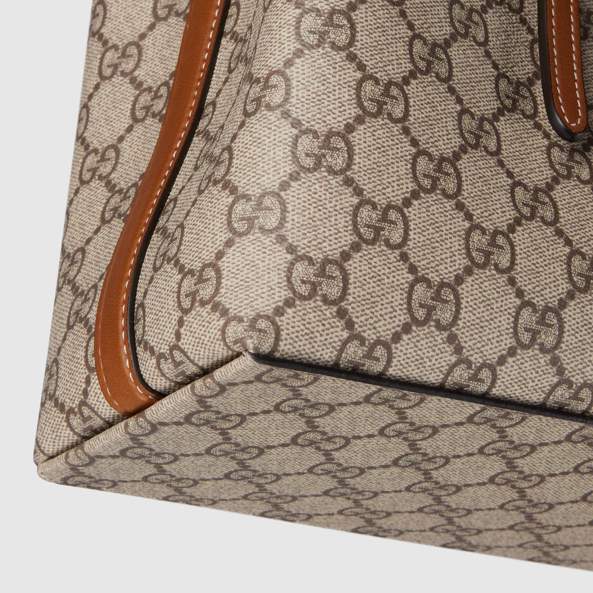 GG Emblem Medium Tote Bag Brown