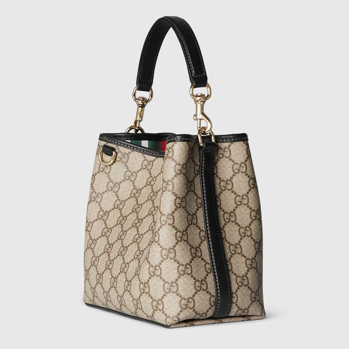 GG Emblem Small Bucket Bag Black