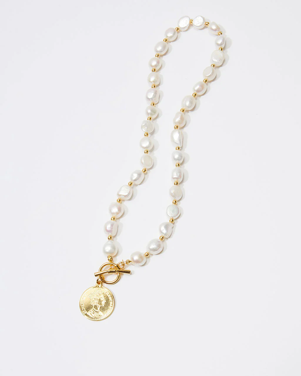 Kennedy Pearl Toggle Coin Necklace