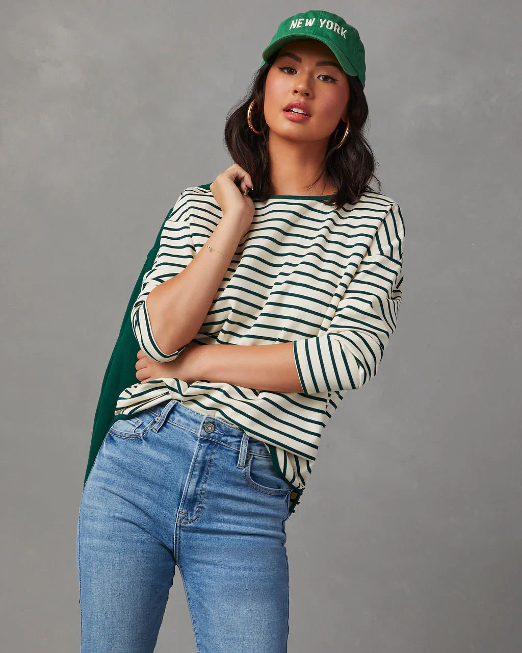 Francine Stripe Knit Long Sleeve Top