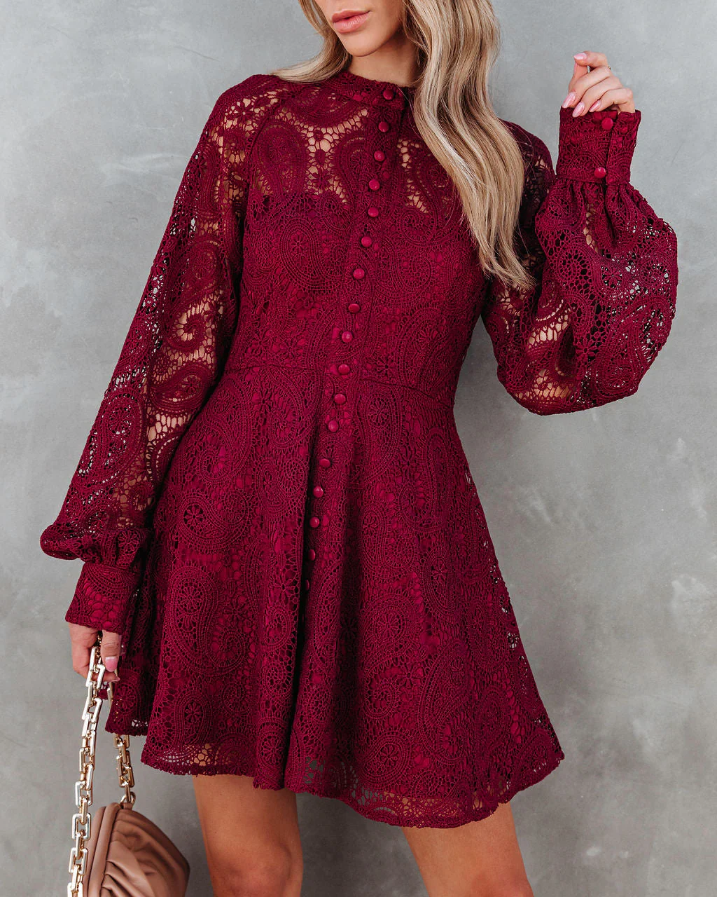 Lila Crochet Lace Mini Dress