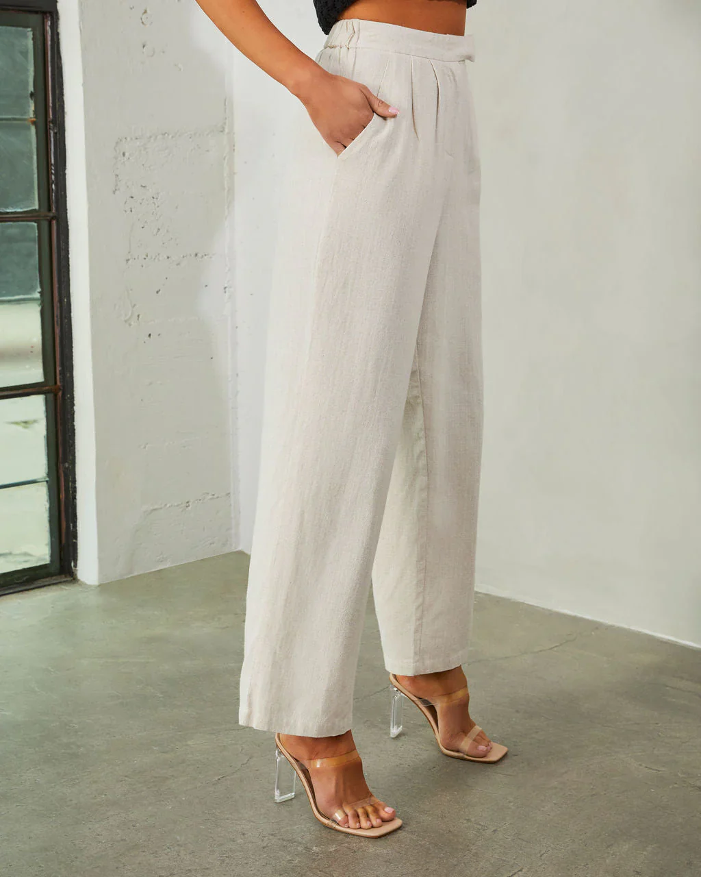 Renton Linen High Rise Pocketed Pants